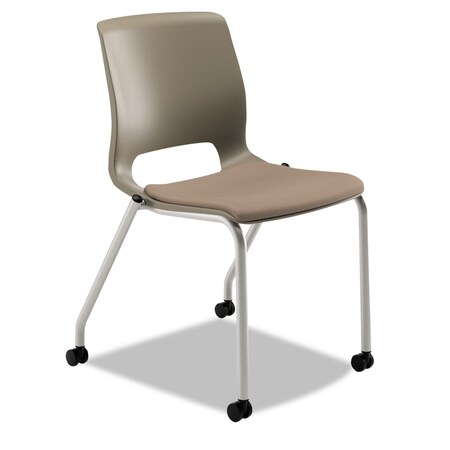 Hon Motivate Four-Leg Stacking Chair, Morel/Shadow, Platinum Base, PK2 HMG2.N.A.SD.CU24.PLAT
